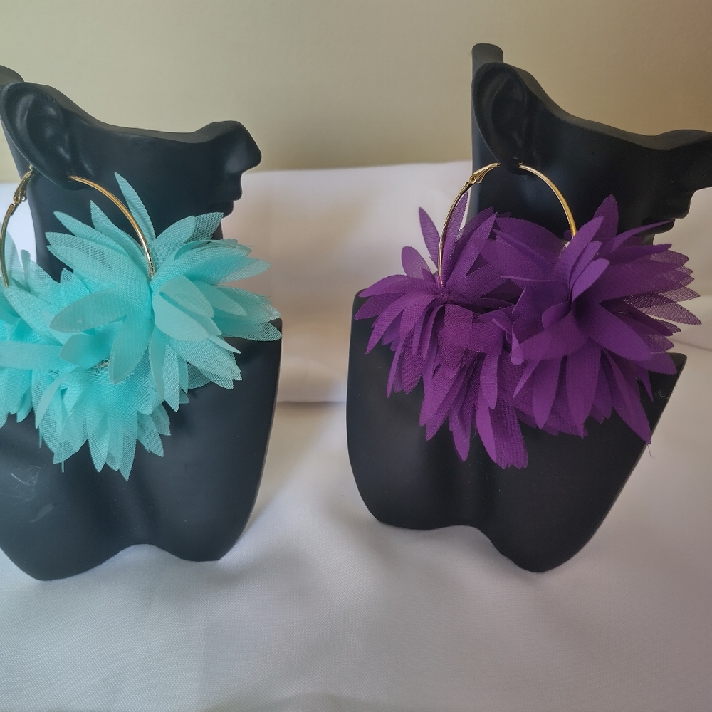 Flower Hoop earrings